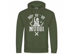 deinshirt Kapuzenpullover Herren Hr off de Muddi Dunkelgrün/Grün