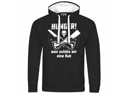 deinshirt Kapuzenpullover HUNGER Man schle mir eine Kuh Braun/Schwarz/Beige/Grau