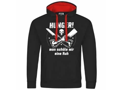 deinshirt Kapuzenpullover HUNGER Man schle mir eine Kuh Beige/Braun/Schwarz/Grau