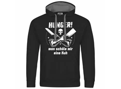 deinshirt Kapuzenpullover HUNGER Man schle mir eine Kuh Beige/Braun/Schwarz/Grau