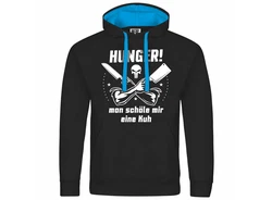 deinshirt Kapuzenpullover HUNGER Man schle mir eine Kuh Beige/Hellblau/Braun/Schwarz/Dunkelblau