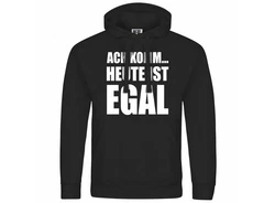 deinshirt Kapuzenpullover Herren Ach komm Heute ist egal Schwarz/Creme