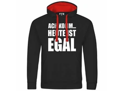 deinshirt Kapuzenpullover Herren Ach komm Heute ist egal Rot/Creme/Schwarz/Dunkelrot