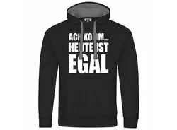 deinshirt Kapuzenpullover Herren Ach komm Heute ist egal Schwarz/Creme