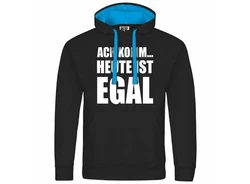 deinshirt Kapuzenpullover Herren Ach komm Heute ist egal Schwarz/Creme/Blau