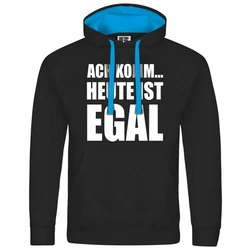 deinshirt Kapuzenpullover Herren Ach komm Heute ist egal Schwarz/Creme/Blau