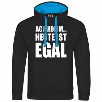 deinshirt Kapuzenpullover Herren Ach komm Heute ist egal Schwarz/Creme/Blau