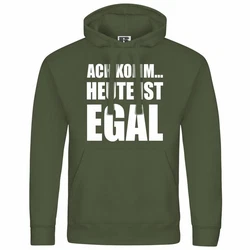 deinshirt Kapuzenpullover Herren Ach komm Heute ist egal Dunkelgrün/Grün