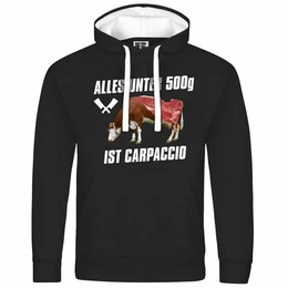 Kapuzenpullover Herren Kapuzenpullover Alles unter 500g ist Carpaccio Mit Print Motiv, Grafik