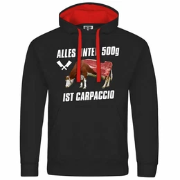 Kapuzenpullover Herren Kapuzenpullover Alles unter 500g ist Carpaccio Mit Print Motiv, Grafik