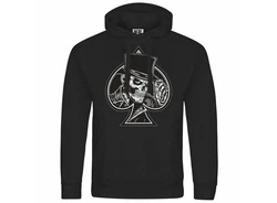 deinshirt Kapuzenpullover Herren Alte Schule Mit Print Motiv Schwarz/Grau