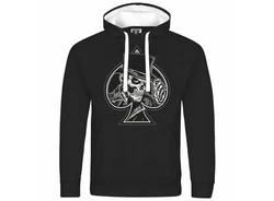 deinshirt Kapuzenpullover Herren Alte Schule Mit Print Motiv Schwarz/Grau