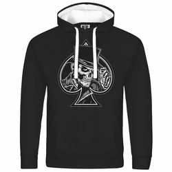 deinshirt Kapuzenpullover Herren Alte Schule Mit Print Motiv Schwarz/Grau