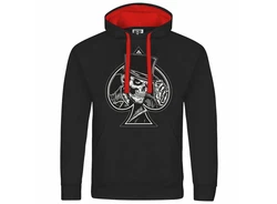 deinshirt Kapuzenpullover Herren Alte Schule Mit Print Motiv Rot/Schwarz/Dunkelrot