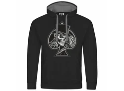 deinshirt Kapuzenpullover Herren Alte Schule Mit Print Motiv Schwarz/Grau