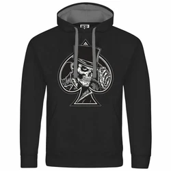 deinshirt Kapuzenpullover Herren Alte Schule Mit Print Motiv Schwarz/Grau