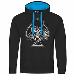 deinshirt Kapuzenpullover Herren Alte Schule Mit Print Motiv Schwarz/Grau/Blau