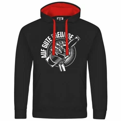 deinshirt Kapuzenpullover Auf gute Freunde Rot/Dunkelrot