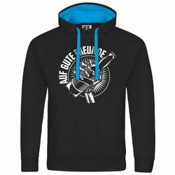 deinshirt Kapuzenpullover Auf gute Freunde Blau/Hellblau
