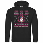 deinshirt Kapuzenpullover Weihnachten muss glitzern Mit Print Motiv Grafik Rosa/Lila/Rot