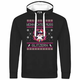 Kapuzenpullover Herren Kapuzenpullover Weihnachten muss glitzern Mit Print Motiv, Grafik