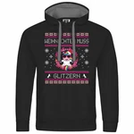 deinshirt Kapuzenpullover Weihnachten muss glitzern Mit Print Motiv Grafik Rosa/Lila