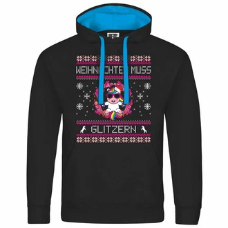 deinshirt Kapuzenpullover Weihnachten muss glitzern Mit Print Motiv Grafik Lila/Rosa deinshirt Kapuzenpullover Weihnachten muss glitzern Mit Print Motiv Grafik Lila/Rosa