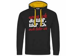 deinshirt Kapuzenpullover Herren Wenn ich du wäre wäre ich auch lieber ich Schwarz/Gelb/Creme