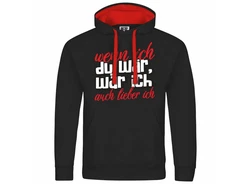 deinshirt Kapuzenpullover Herren Wenn ich du wäre wäre ich auch lieber ich Schwarz/Rot