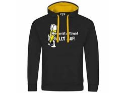 deinshirt Kapuzenpullover Herren Wer nicht mittrinkt fllt auf Mit Print Motiv Schwarz/Lila/Gelb/Rot/Grün/Beige