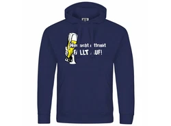 deinshirt Kapuzenpullover Herren Wer nicht mittrinkt fllt auf Mit Print Motiv Blau/Dunkelblau/Fliederfarben