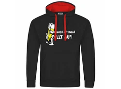 deinshirt Kapuzenpullover Herren Wer nicht mittrinkt fllt auf Mit Print Motiv Schwarz/Rot/Grau/Lila