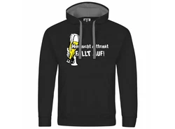 deinshirt Kapuzenpullover Herren Wer nicht mittrinkt fllt auf Mit Print Motiv Schwarz/Lila/Weiß