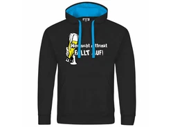 deinshirt Kapuzenpullover Herren Wer nicht mittrinkt fllt auf Mit Print Motiv Schwarz/Rot/Blau