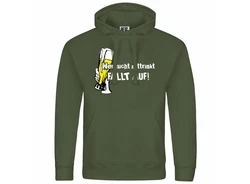 deinshirt Kapuzenpullover Herren Wer nicht mittrinkt fllt auf Mit Print Motiv Dunkelgrün/Grün/Neonfarben