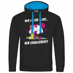 deinshirt Kapuzenpullover Herren Wir feiern nicht WIR ESKALIEREN Einhorn Schwarz/Mischfarben/Hellblau/Blau/Rosa/Lila