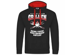 deinshirt Kapuzenpullover Herren Ich bin am grillen Rot/Grün/Braun/Hellgrün