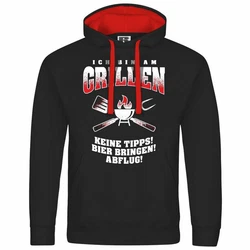 deinshirt Kapuzenpullover Herren Ich bin am grillen Rot/Grün/Braun/Hellgrün
