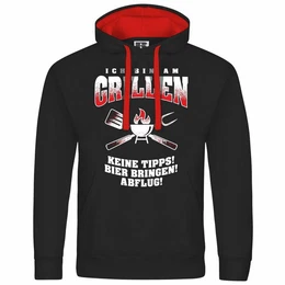 Kapuzenpullover Herren Kapuzenpullover Ich bin am grillen Mit Print Motiv, Grafik