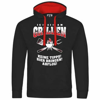 deinshirt Kapuzenpullover Herren Ich bin am grillen Rot/Grün/Braun/Hellgrün