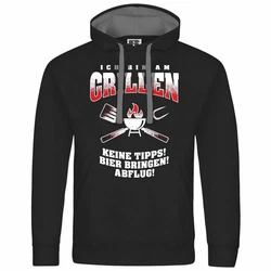 deinshirt Kapuzenpullover Herren Ich bin am grillen Grün/Schwarz/Braun/Hellgrün/Rot