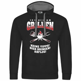 Kapuzenpullover Herren Kapuzenpullover Ich bin am grillen Mit Print Motiv, Grafik