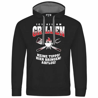 deinshirt Kapuzenpullover Herren Ich bin am grillen Grün/Schwarz/Braun/Hellgrün/Rot