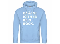 deinshirt Kapuzenpullover Herren BM Ich hab kein bock mehr Hellblau/Blau