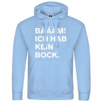 deinshirt Kapuzenpullover Herren BM Ich hab kein bock mehr Hellblau/Blau