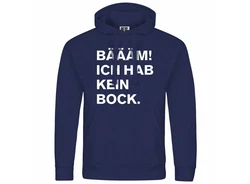 deinshirt Kapuzenpullover Herren BM Ich hab kein bock mehr Blau/Dunkelblau