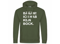 deinshirt Kapuzenpullover Herren BM Ich hab kein bock mehr Dunkelgrün/Grün