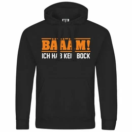 Kapuzenpullover Herren Kapuzenpullover BM Ich hab kein bock mehr ORANGE Mit Print Motiv, Grafik