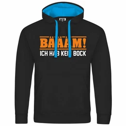 Kapuzenpullover Herren Kapuzenpullover BM Ich hab kein bock mehr ORANGE Mit Print Motiv, Grafik