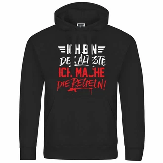 deinshirt Kapuzenpullover Ich bin der älteste ich mache die Regeln Schwarz
